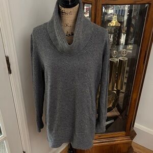 Luigi Baldo Gray Women's Cashmere Cowl Neck Sweater Made in Italy Size XL